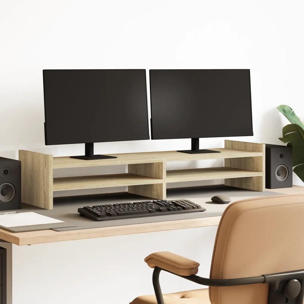 vidaXL Supporto Monitor Rovere Sonoma 100x27x20 cm Legno Multistrato