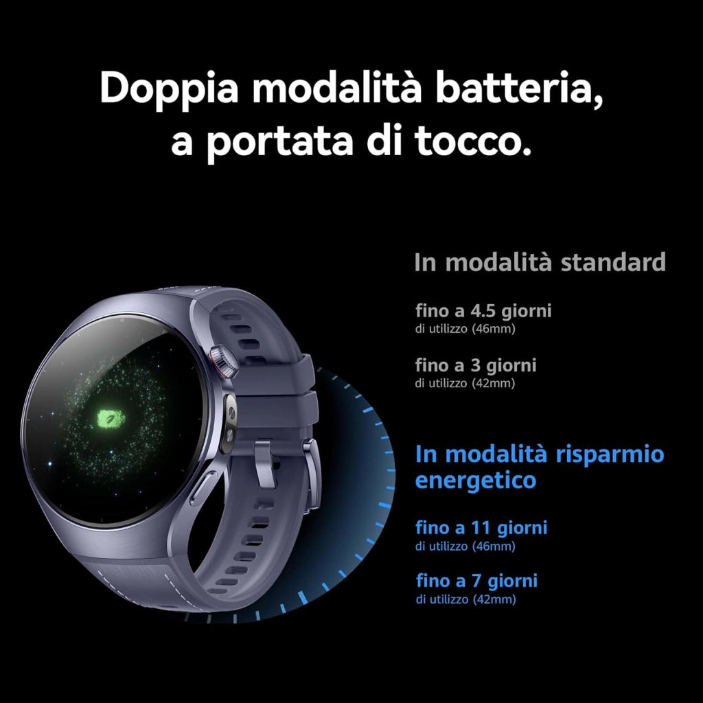 HUAWEI WATCH 5, 46mm Smartwatches, Tecnologia Multi-sensing X-TAP, SpO2 dal Polpastrello, Health Glance, eSIM, con App ECG, HRV, 30 mesi di Garanzia, Android e iOS, Nero
