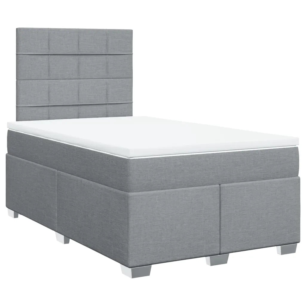 Giroletto a Molle con Materasso Grigio Chiaro 120x200cm Tessuto 3290455