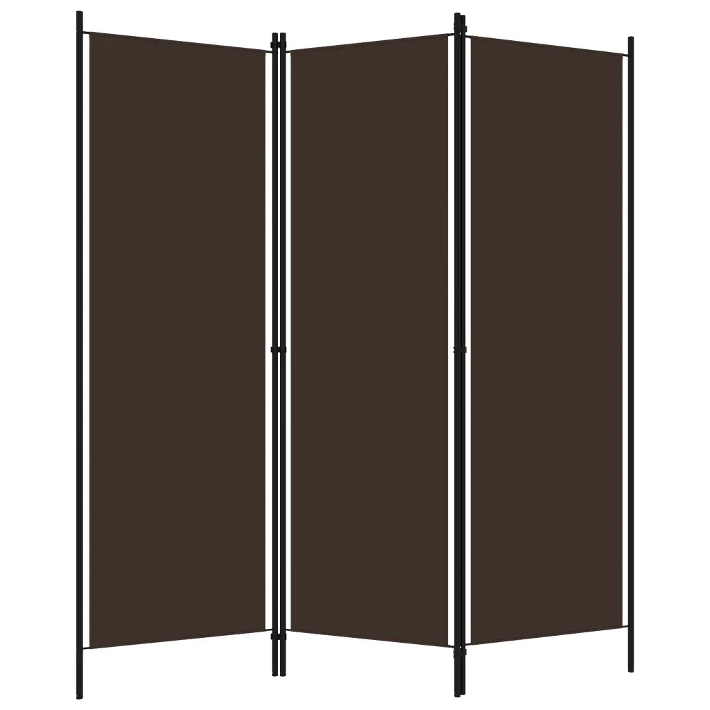 Paravento 3 Pannelli-Divisorio Marrone 150x180 cm