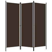 Paravento 3 Pannelli-Divisorio Marrone 150x180 cm