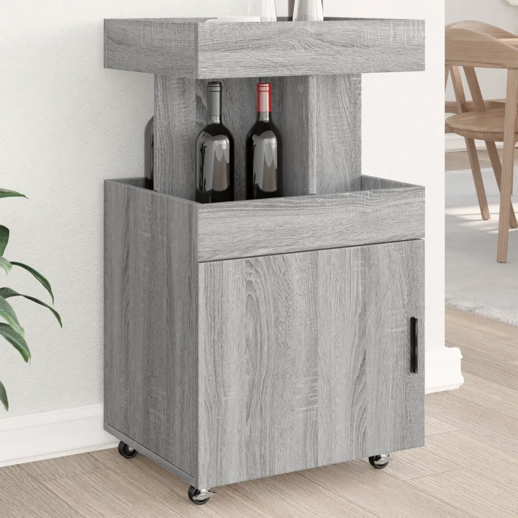 vidaXL Carrello Bar Grigio Sonoma 50x41x89 cm in Legno Multistrato