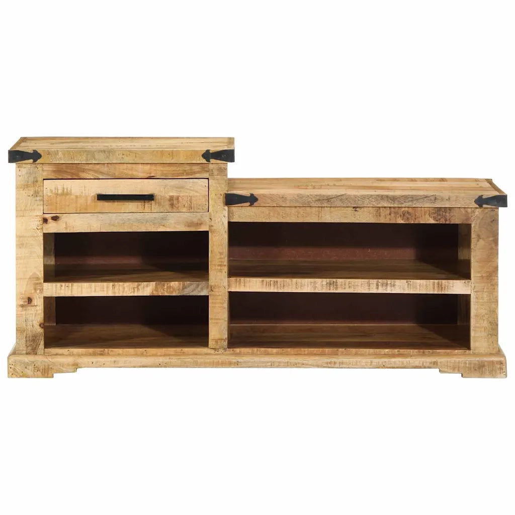 panchina con cassetto Marrone 110 x 35 x 50 cm Mango Grezzo CFW1779879