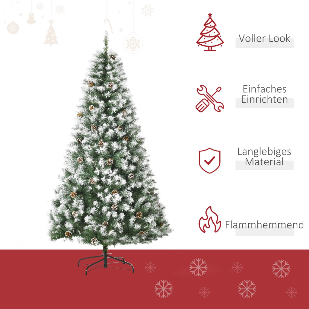 Albero di Natale artificiale 180 cm ¨C Xylo ¨C 800 rami, 61 pigne, punte innevate, ignifugo