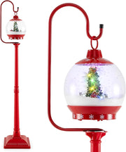 150 CM Lampione Natalizio Musicale, Lampada Festiva con Lanterna a Globo di Neve Attivata dal Suono, Albero di Natale, Babbo Natale, Soldato e Scatole Regalo (Modello 1)