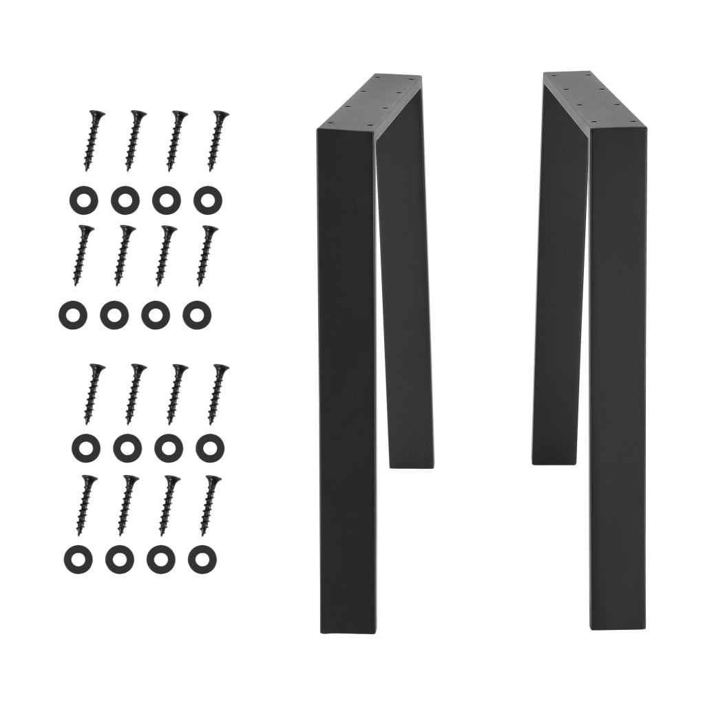 Set di 2 Gambe in Acciaio 'Kraftisried' per Tavolo Fai da Te - Altezza 72 cm - Nero Opaco [en.casa]