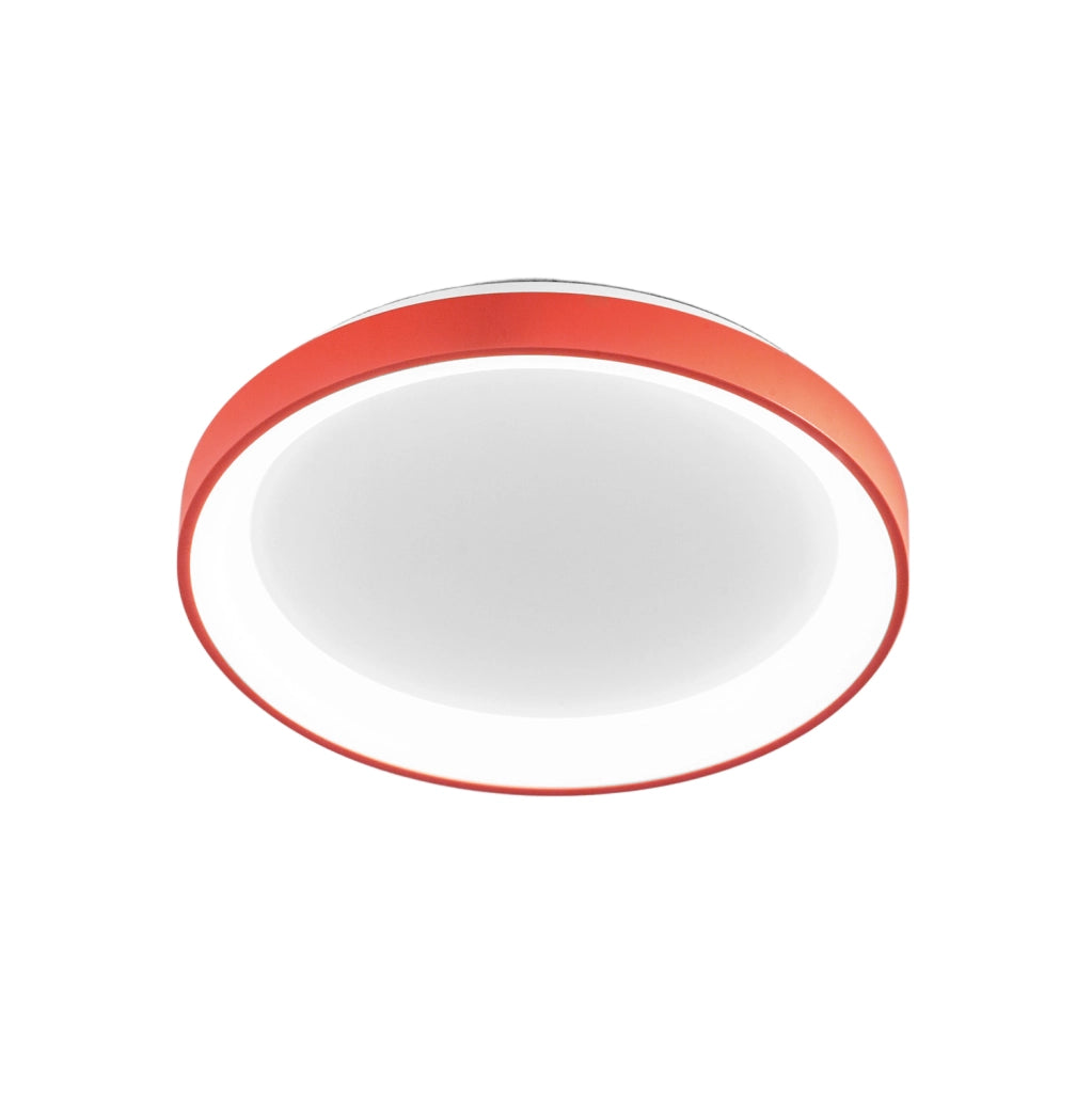 Krizia Lampada a Soffitto LED 50W, Finitura Terracotta, Dimmerabile CCT 3000K-4000K, Alluminio con Diffusore in Acrilico Opale - Gealuce