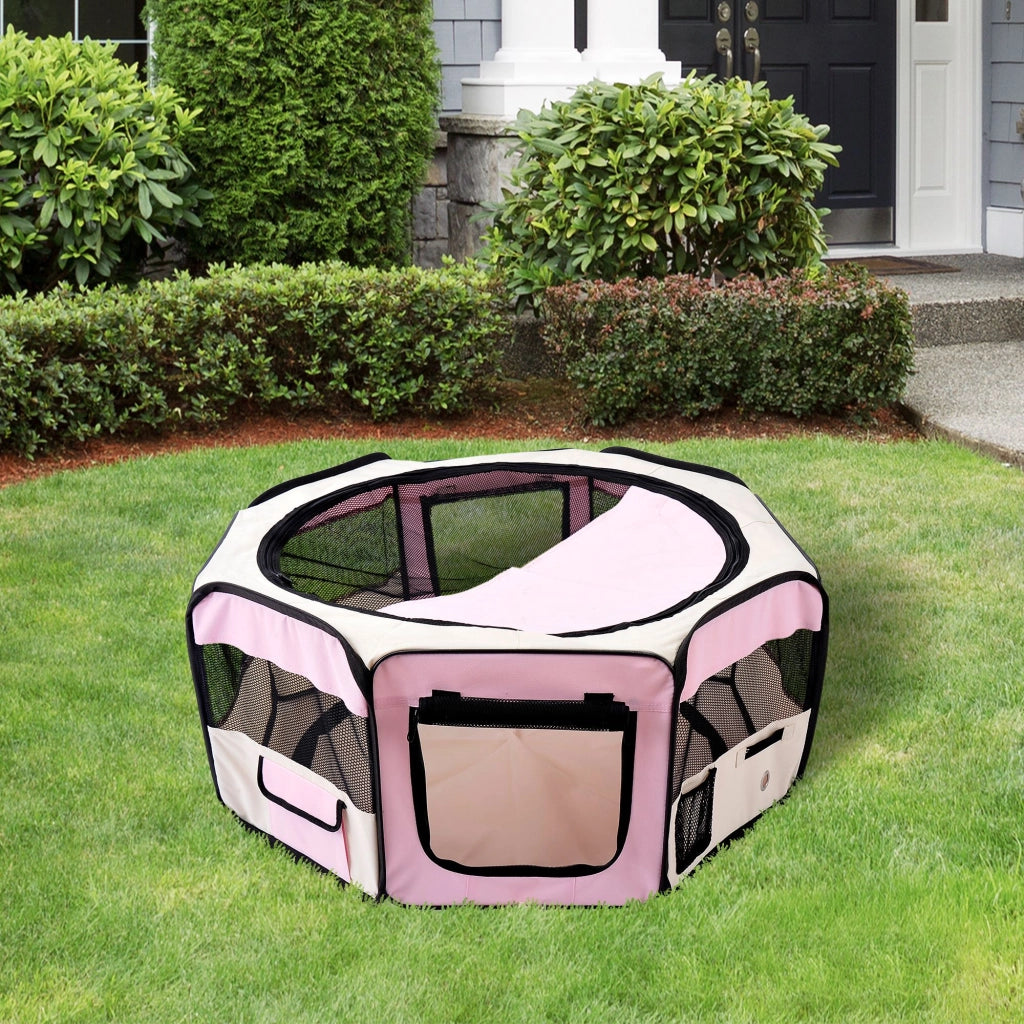 Recinto Pieghevole per Animali Domestici ¨C Minimal ¨C Rosa ?90x41 cm