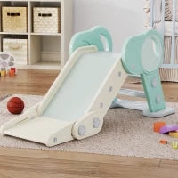 Scivolo per Bambini Pieghevole in Plastica Età 18 Mesi-3 Anni, 102x53x53cm, Verde