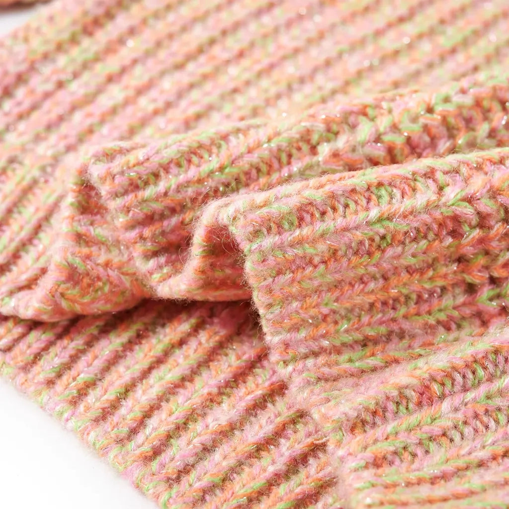 Maglione da Bambina Lavorato a Maglia Rosa Tenue 140 14528