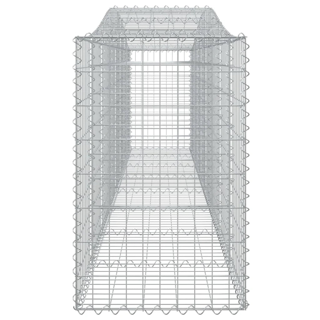 Set di 7 gabbioni ad arco per recinzioni a gabbia e muri di contenimento 400 x 50 x 80/100 cm ferro zincato argento 02_0041152