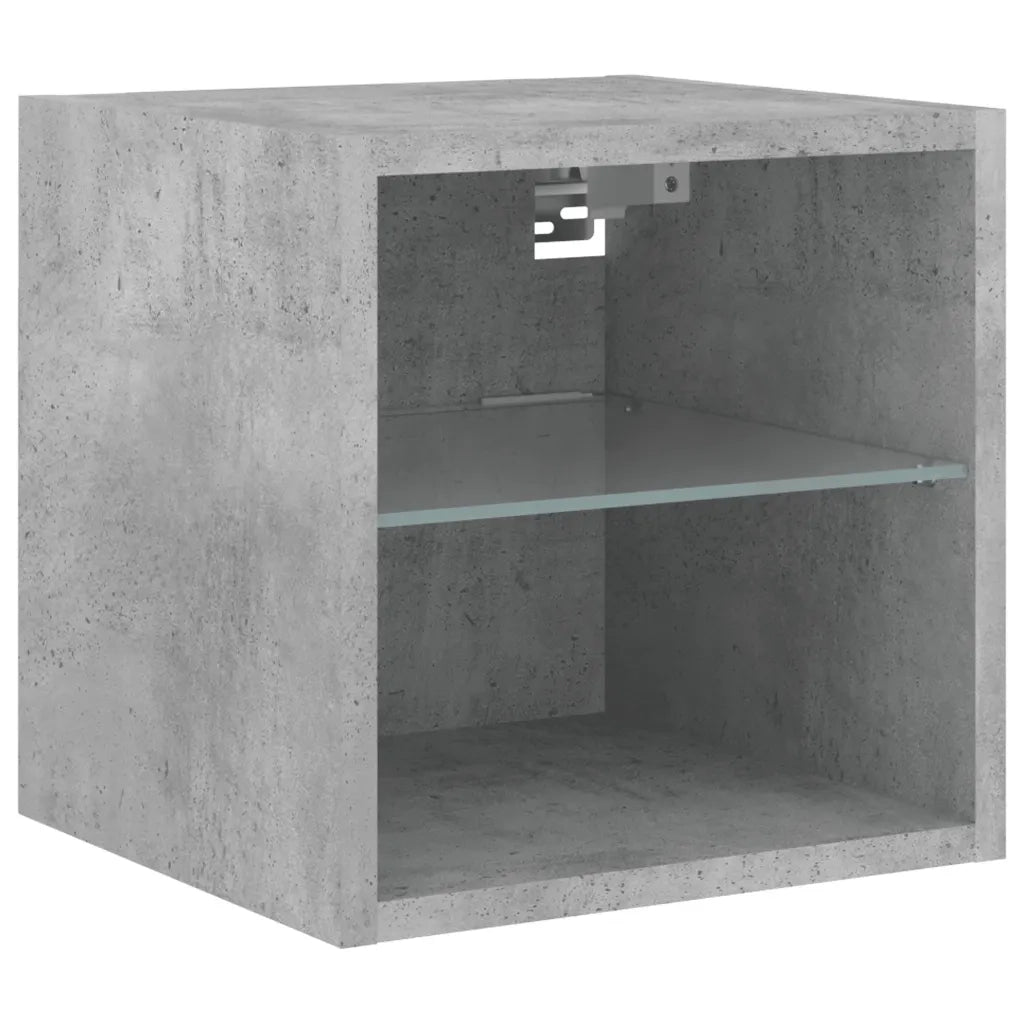 Mobili TV a Muro con LED 8pz Grigio Cemento Legno Multistrato 3216593