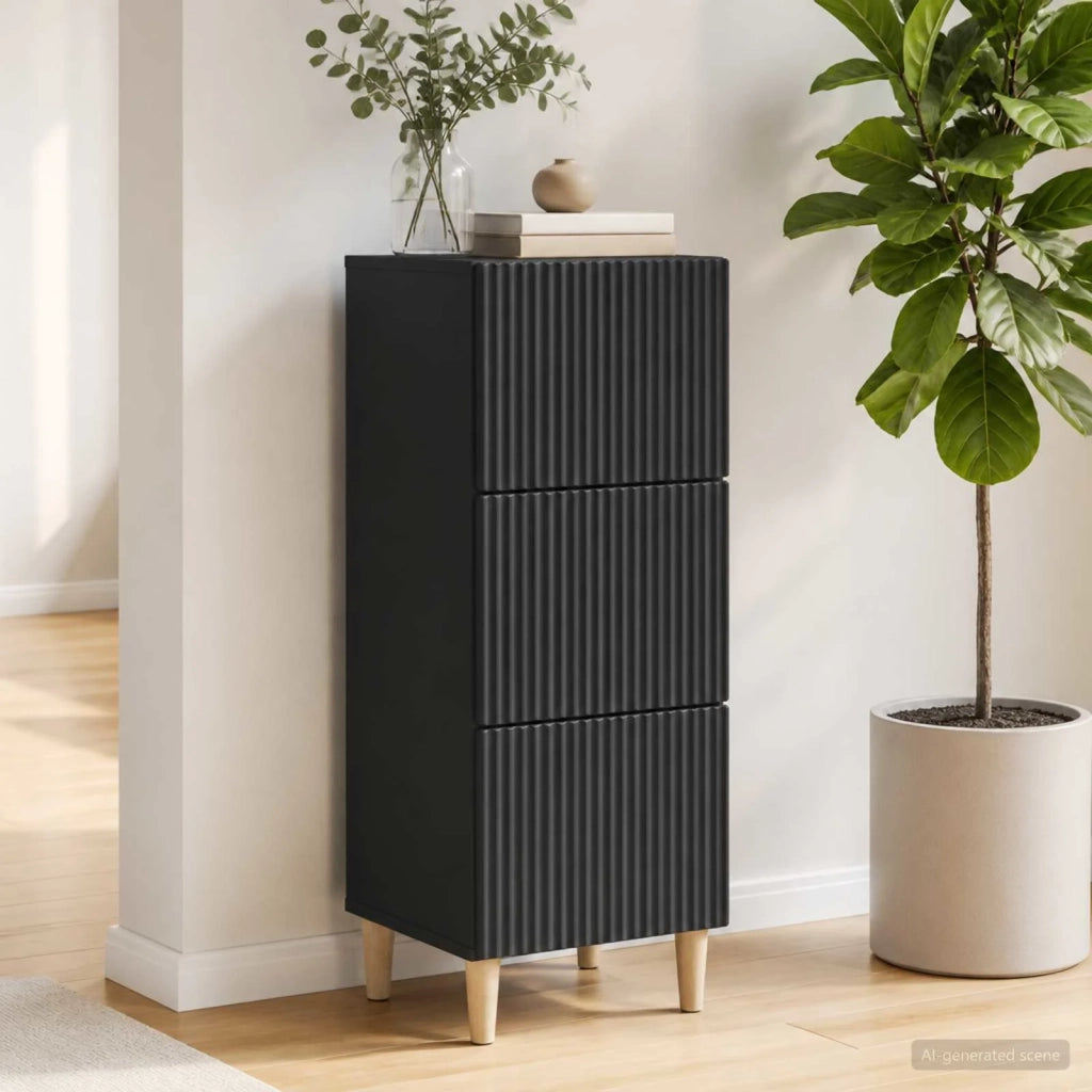 Mobile con Cassetti Nero 33 x 34,5 x 90 cm Legno ingegnerizzato 894616