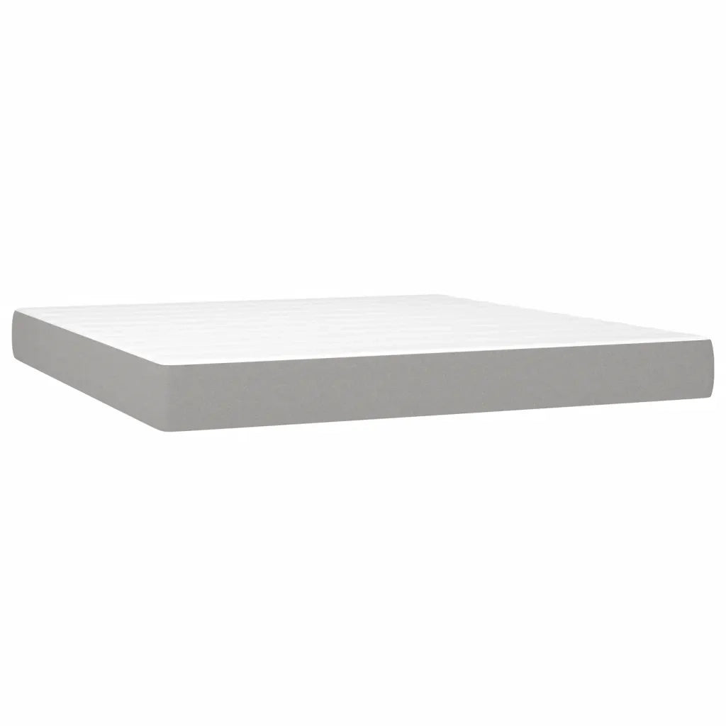 Letto a Molle Materasso e LED Grigio Chiaro 160x200 cm Tessuto cod mxl 45554