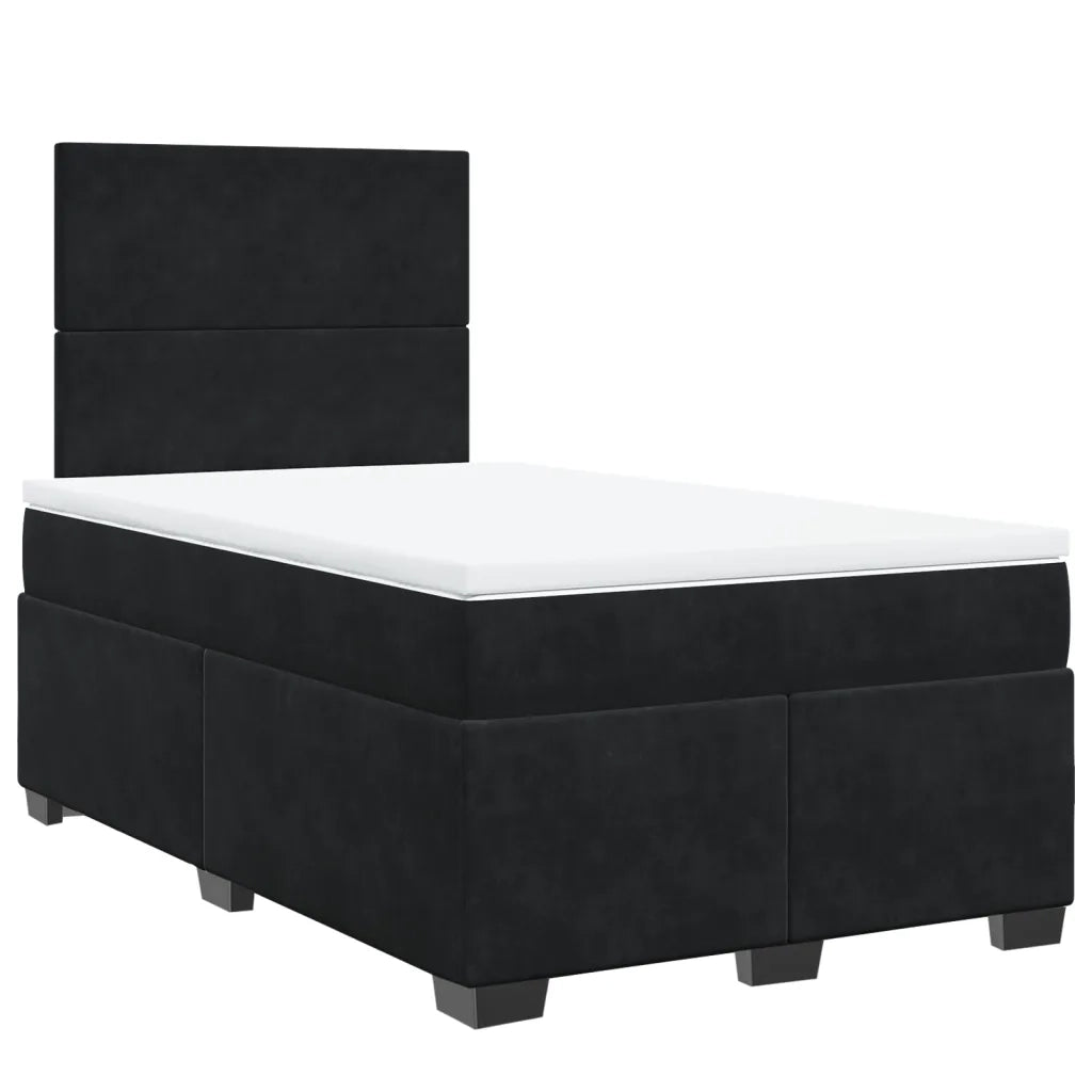 Giroletto a Molle con Materasso Nero 120x200 cm in Velluto 3290878