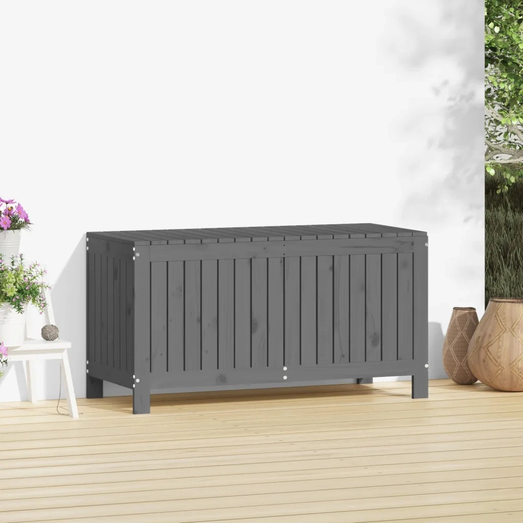 Contenitore da Giardino Grigio 115x49x60 cm Legno Massello Pino 823838
