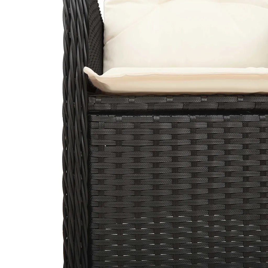 Set BistrÃ² da Giardino 5 pz con Cuscini in Polyrattan Nero