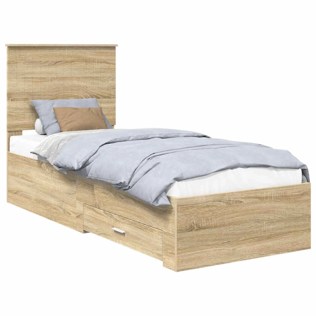 Struttura del letto Rovere Sonoma e Argento 70 x 190 cm