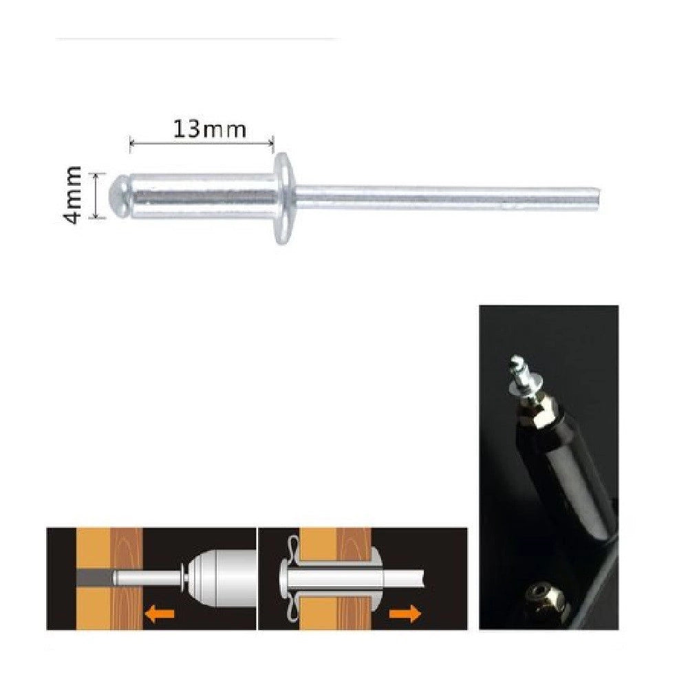 Trade Shop - Set 18 Pz Rivetti Rivetto 4x13 Mm Accessori Bricolage Ferramenta Fai Da Te 90817 -