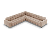 Cosmopolitan Design - Divano angolare reversibile "Bali" 6 posti in velluto beige 