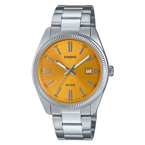 Orologio casio utp 1302pd 9avef silver e orange