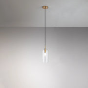 Sospensione Contemporanea Coro Metallo Oro Vetro Trasparente 1 Luce E14