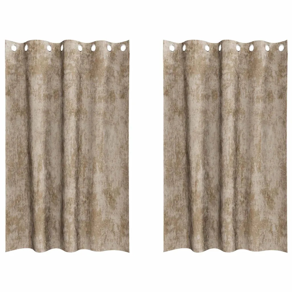 Tende in Velluto 2 pz Champagne 175 x 140 cm Velluto 4107674