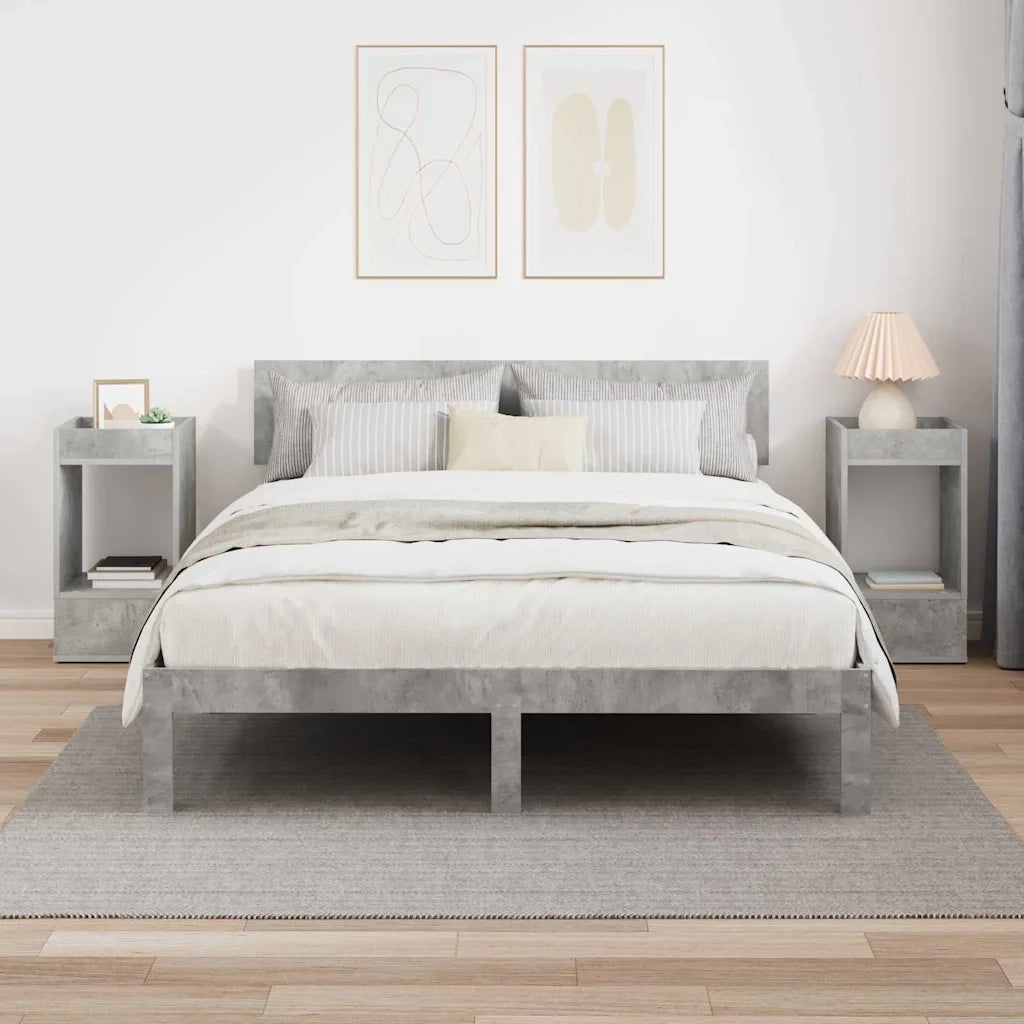 Tavolino 2 pcs Grigio cemento 30 x 30 x 56 cm Legno multistrato