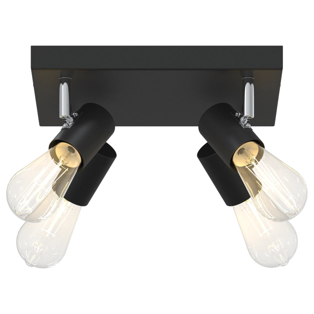 Faretto da soffitto 4 vie regolabili nero E27