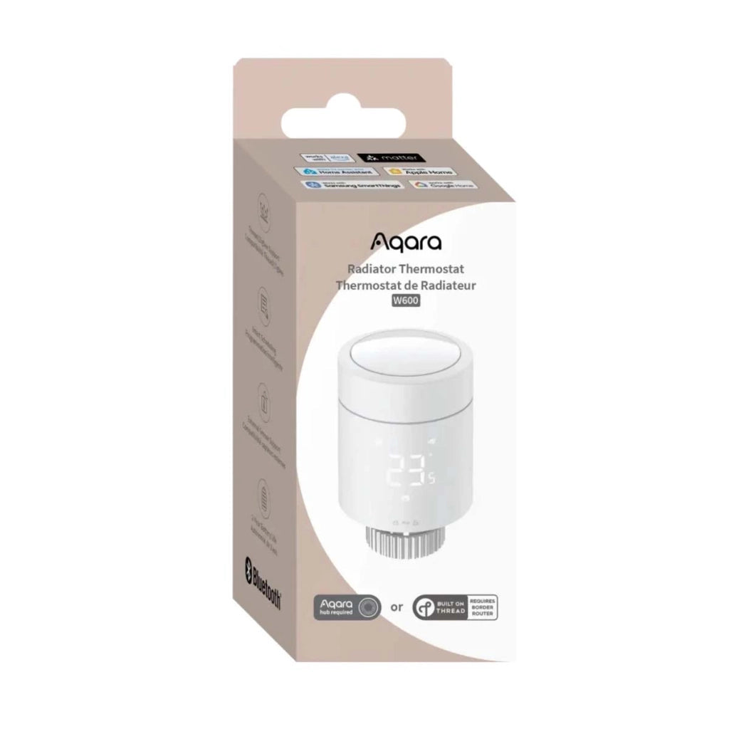 Termostato per Radiatore Modello W600 Compatibile Zigbee / Thread Bianco Aqara