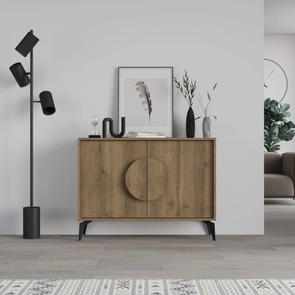 Credenza in legno "Gora" - 110 x 36 x 82 cm - Marrone