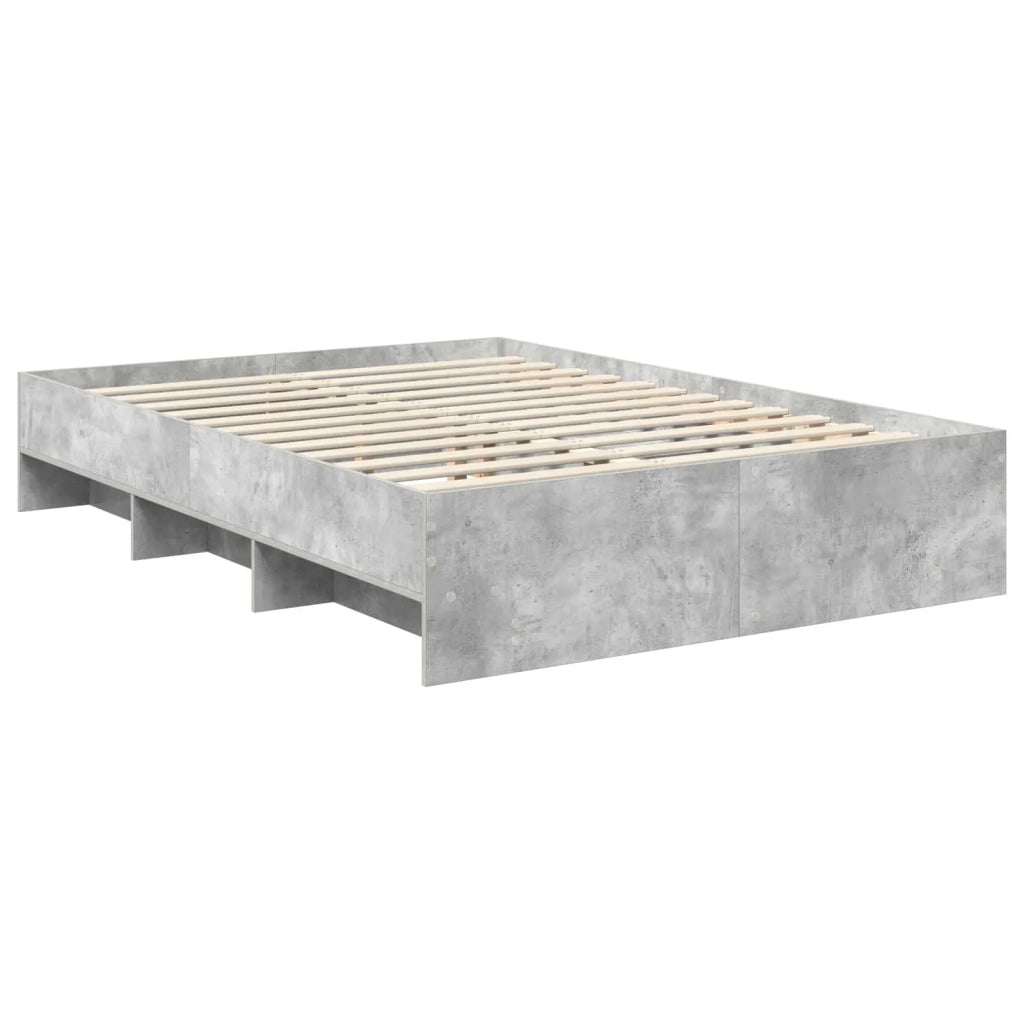 Struttura del letto con testiera Grigio cemento 140 x 200 cm