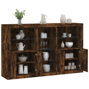 Credenza con Luci LED Rovere Fumo 162x37x100 cmcod mxl 85893