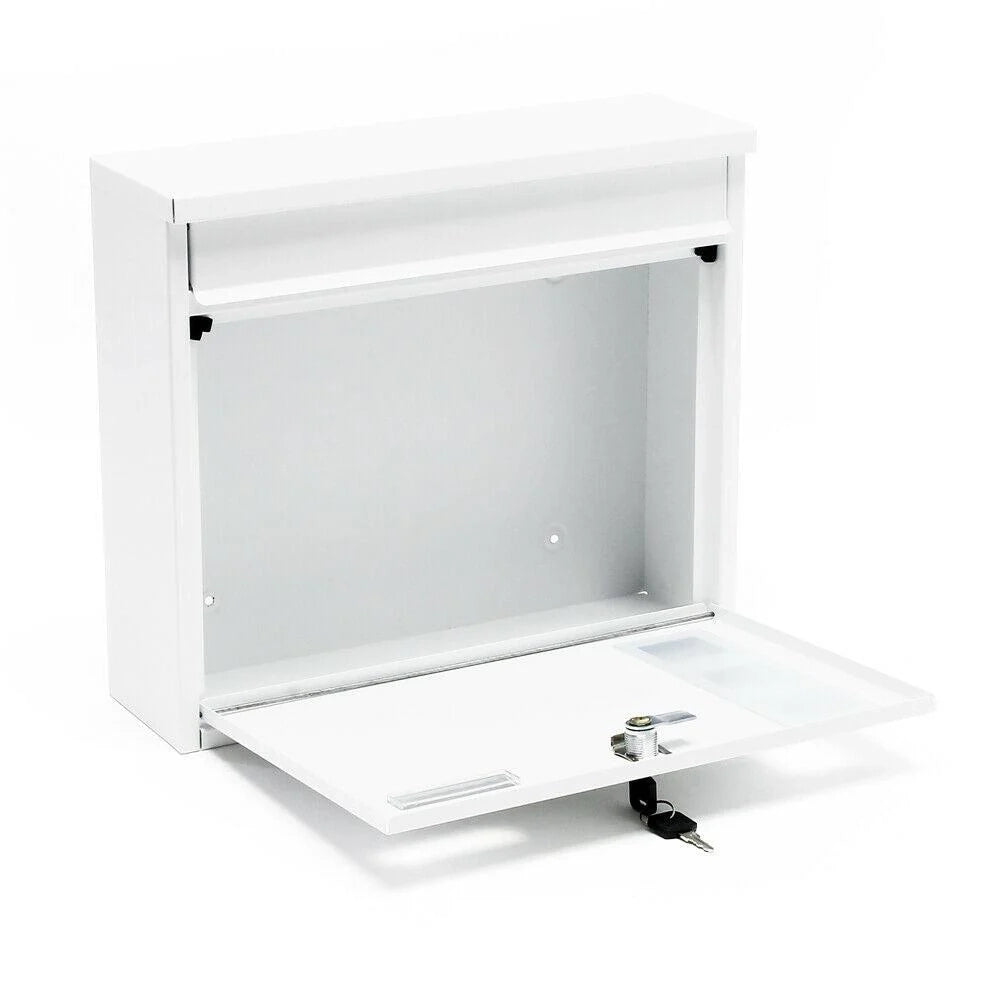 Cassetta postale da parete di design con chiavi 36 x 32 x 11,5 cm bianco 16_0000104