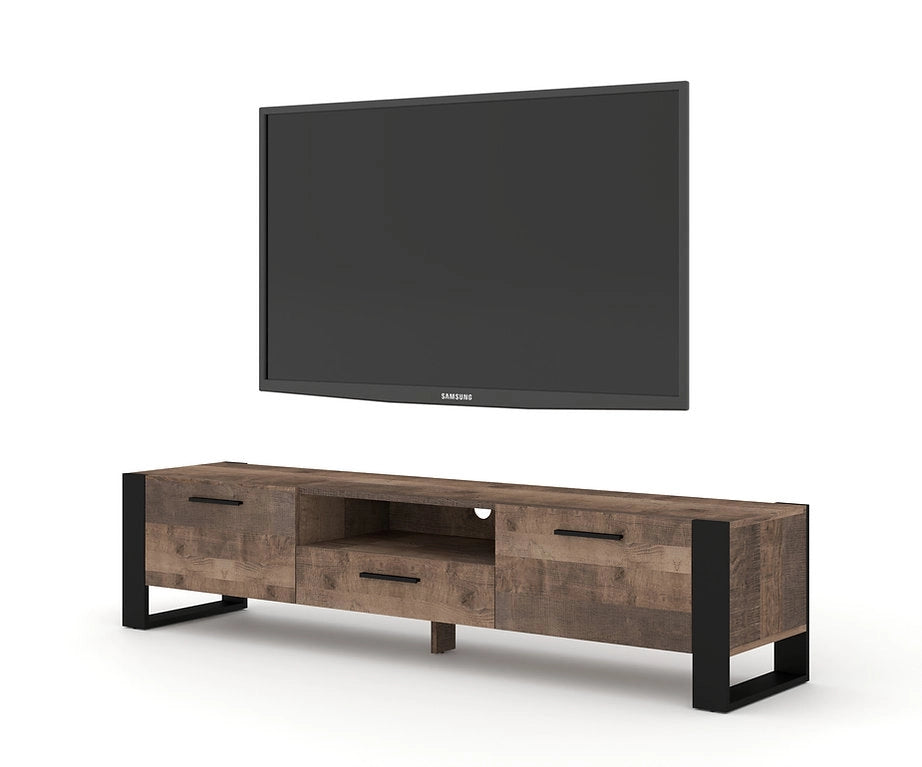 Mobile porta TV soggiorno cm 200x43x48h NUKA Grange Rovere scuro