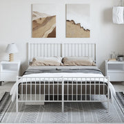 Giroletto con Testiera e Pediera Metallo Bianco 150x200 cm 350951