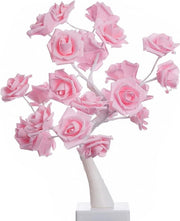 Lampada da Tavolo con Foglie di Rosa Colorante - Bonsai di Rosa con Foglie Opacche - Bonsai di Rosa con Foglie Coloranti LED - Lampada da Tavolo con Foglie di Rosa (Rosso)