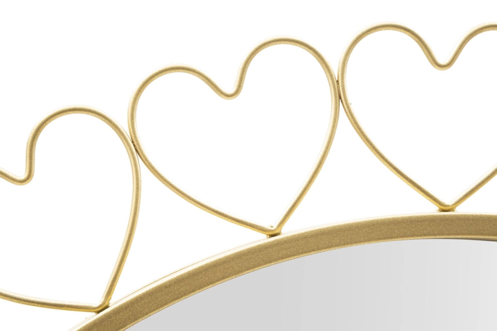 Specchio Hearts 80x2,5x80 cm in Ferro e MDF e Specchio Oro