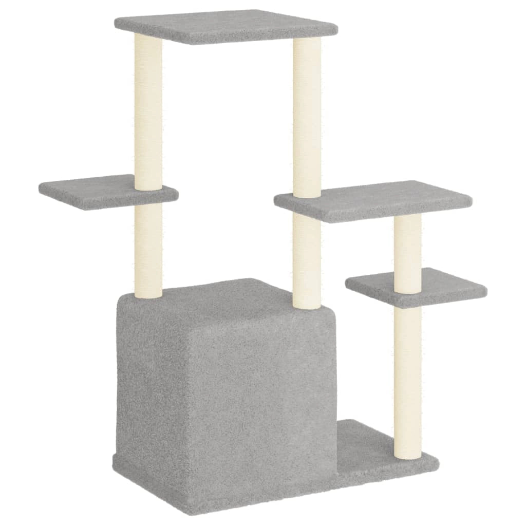 Tiragraffi per gatti torre per arrampicata giocattolo piattaforma per arrampicata con tiragraffi in sisal leggero 97,5 cm grigio 02_0022636