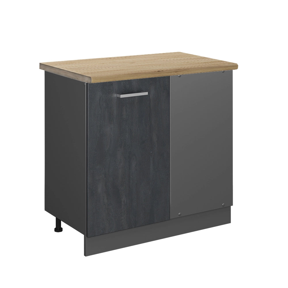 Vicco Mobile ad angolo cucina Calcestruzzo nero 86 cm PL Rovere