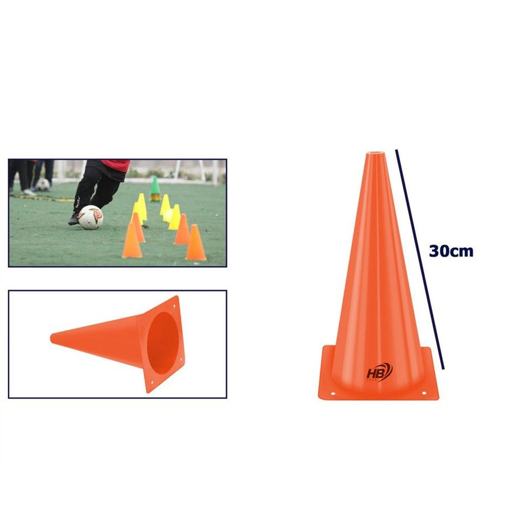 Trade Shop - 2 Pezzi Coni Ostacoli Arancioni 30cm Per Allenamento Velocità Agilità Scatto -
