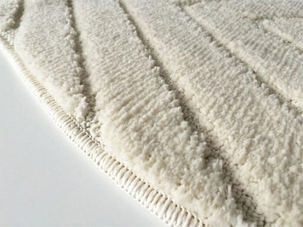 Tappeto Bagno Foglia Assorbente Camera Scendi Doccia Antiscivolo Panna