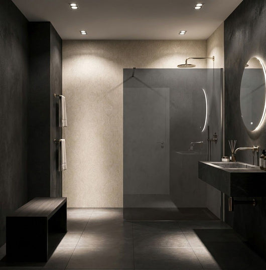 Parete Doccia Rea Flexi Grey / Chrome 140