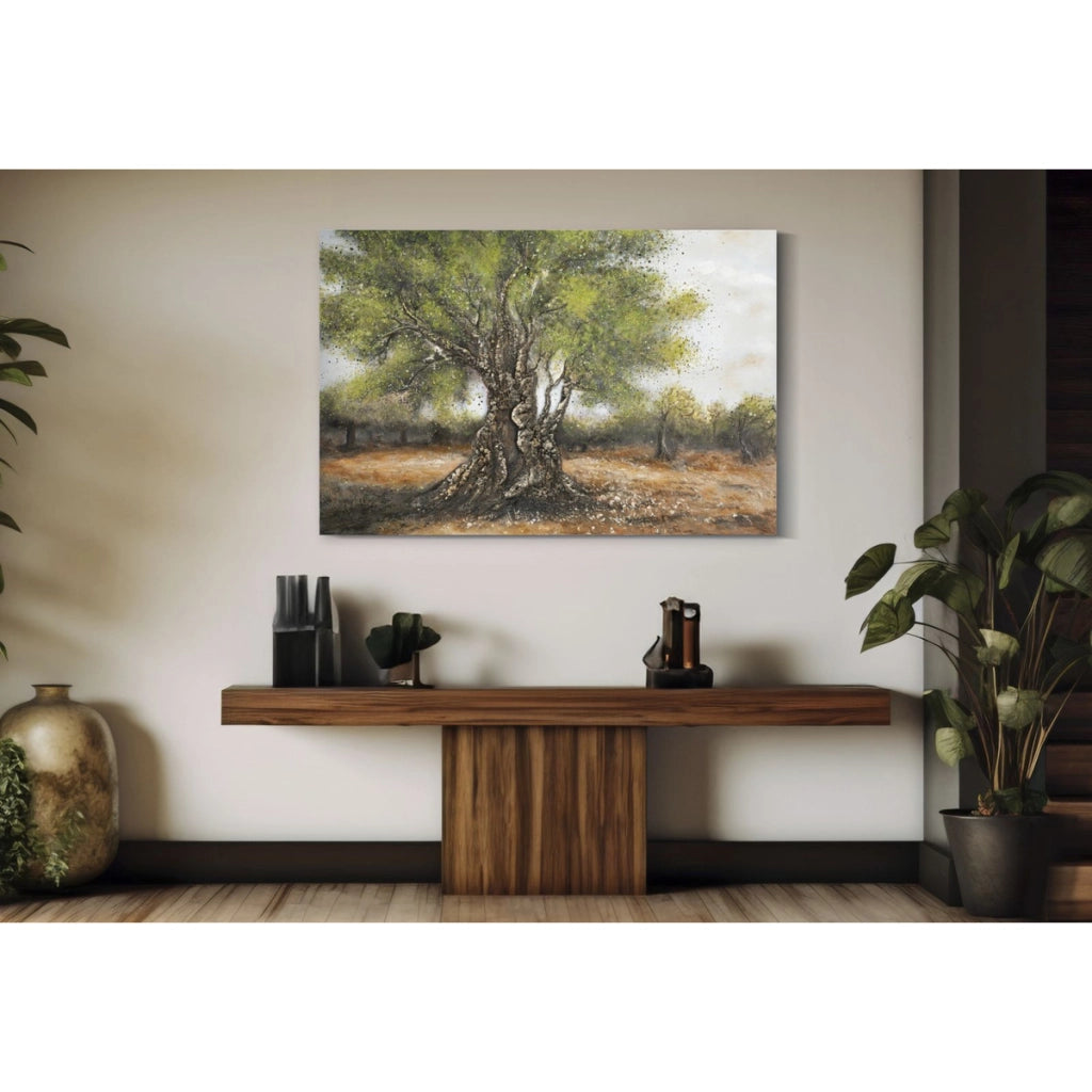 Stampa su Tela Albero 2, Multicolore, Legno, 120x3,8x80 cm