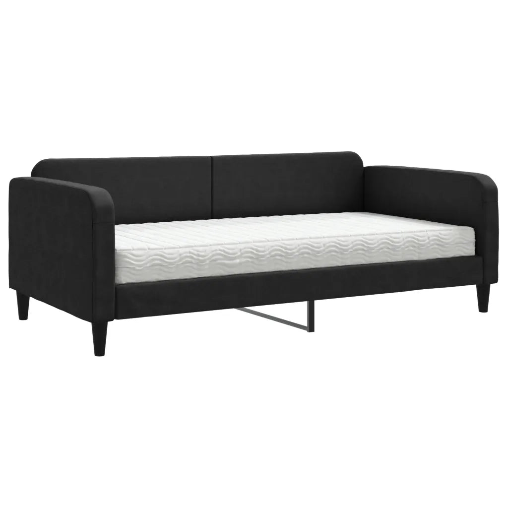 Divano letto | Sof¨¤ letto | Letto singolo con Materasso Nero 100x200 cm in Tessuto