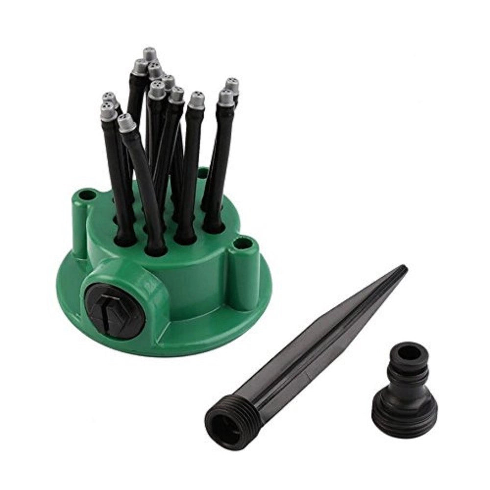 Trade Shop - Spruzzatore Acqua Giardino Irrigatore 360 Gradi Rotante 12 Tubi Innaffia Prato -