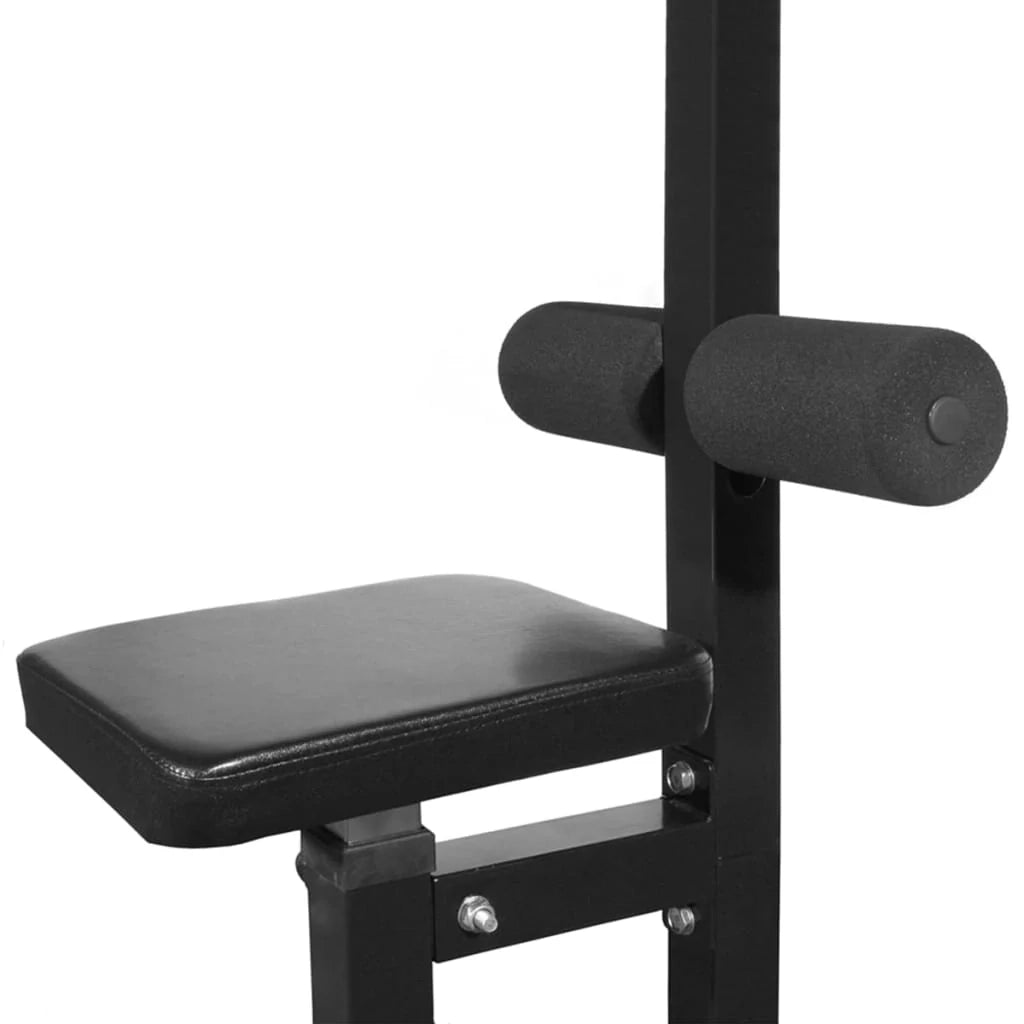 Torre per allenamento con pesi con set di manubri e pesi da 30,5 kg nera 02_0000041