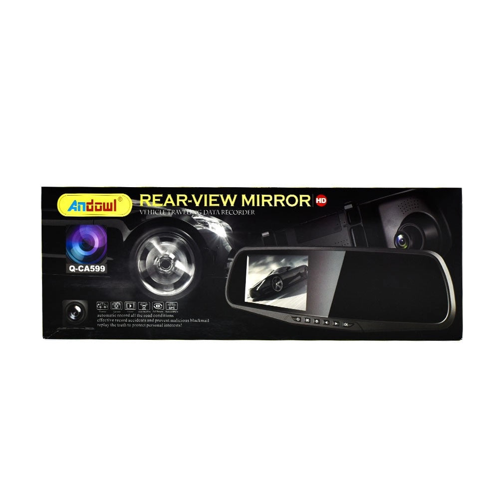 Trade Shop - Monitor Per Specchietti Auto 4,5" Q-ca599 Con Videocamera Anteriore Posteriore Hd -