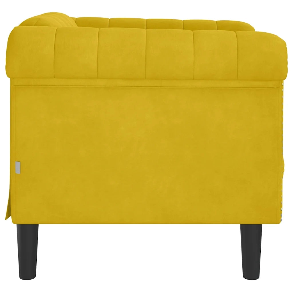 vidaXL Poltrona Gialla in Velluto