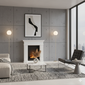 Camino a Bioetanolo da Terra Donatello 81x30x86 cm in MDF Bianco